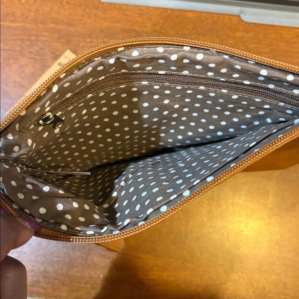 Bungalow 360 Tan Wristlet with Striped Accent